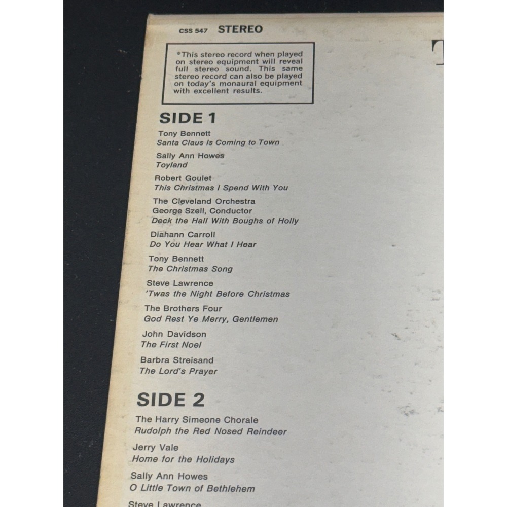 Great Songs of Christmas Album Seven Vinyl LP Goodyear Limited Edition CSS 547 - Picture 8 of 16